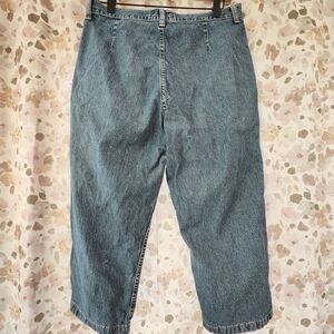 Vintage Wrangler Crop Jeans Capri Est Size 10 Pocketless Back Med Wash Tapered